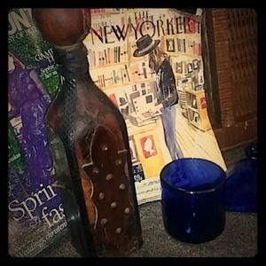 Vintage leather covered bottle